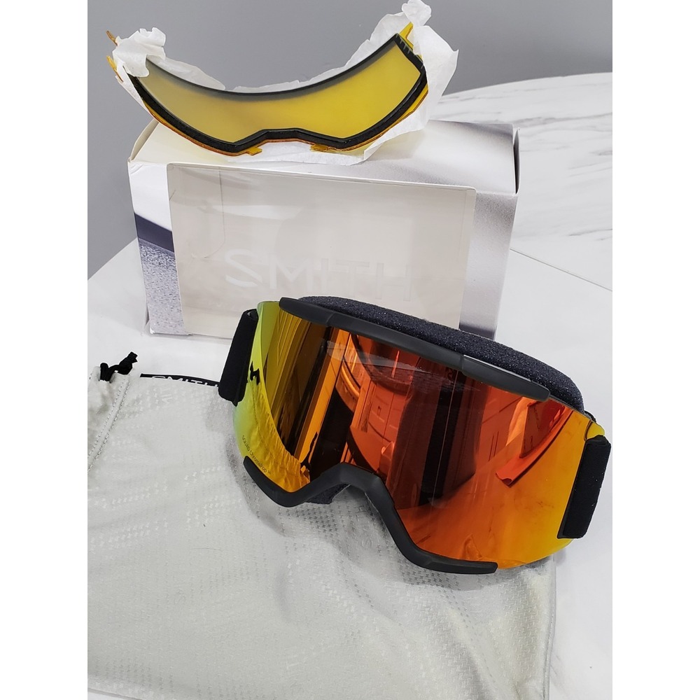 Smith Ski Goggles Squad 2QJ 6K Black ChromaPop‎ Sun Red Mirror & Yellow